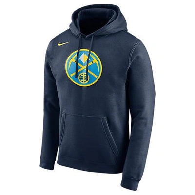 Shop Nike Men's Denver Nuggets Nba Club Logo Fleece Hoodie, Blue