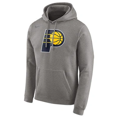 Shop Nike Men's Indiana Pacers Nba Club Logo Fleece Hoodie, Grey