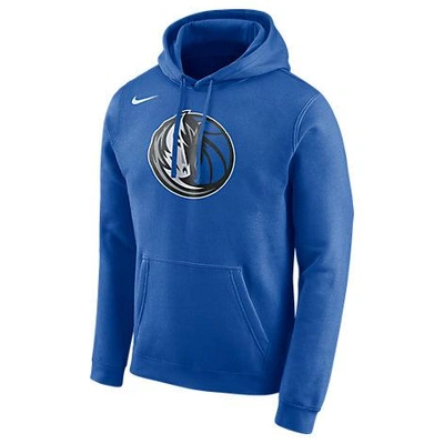 Shop Nike Men's Dallas Mavericks Nba Club Logo Fleece Hoodie, Blue