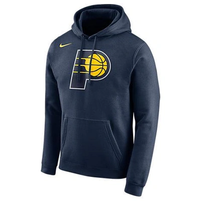 Shop Nike Men's Indiana Pacers Nba Club Logo Fleece Hoodie, Blue