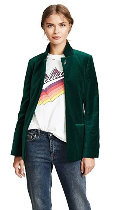 Shop Zadig & Voltaire Volly Velvet Blazer In Bouteille-1