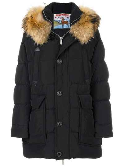 Shop Dsquared2 Hooded Padded Coat