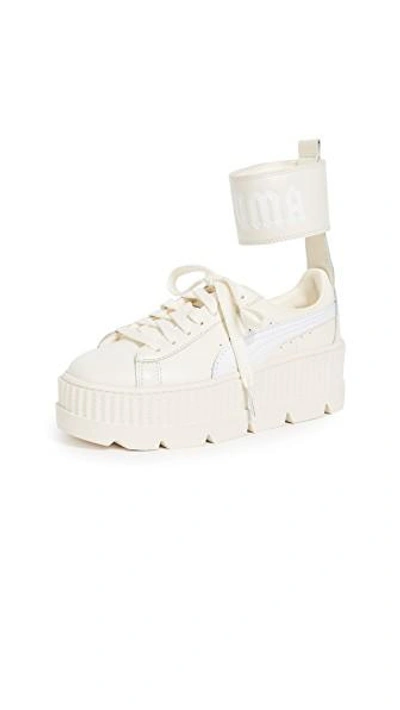Shop Puma Fenty X  Ankle Strap Sneakers In Vanilla Ice/ White