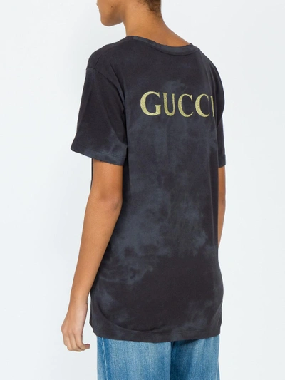 Shop Gucci Ac/dc-print Tie-dye Cotton T-shirt