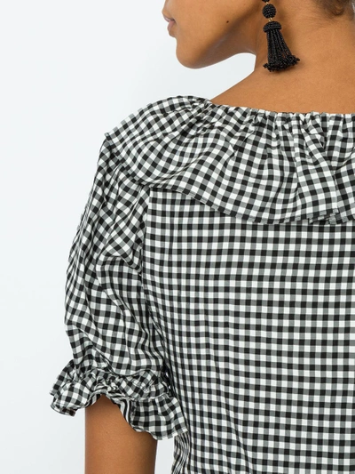 Shop Alexa Chung Cropped Ruffled Gingham Crepe Top