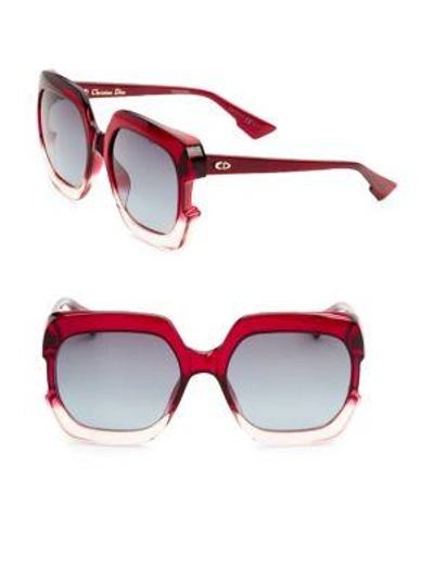 Shop Dior Gaia 58mm Square Sunglasses In Burgundy Pink
