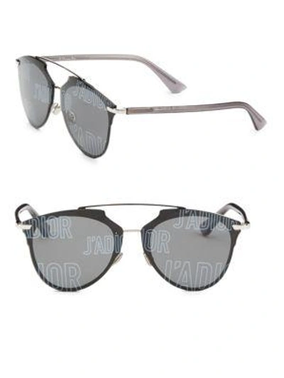 Shop Dior Reflected Prism 63mm Mirrored Modified Pantos Sunglasses In Grey