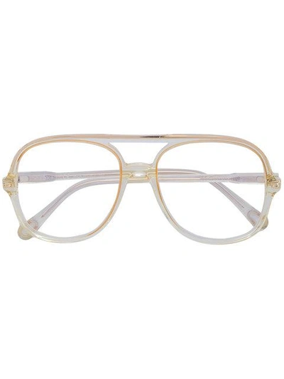 Shop Chloé Square Frame Glasses In Yellow