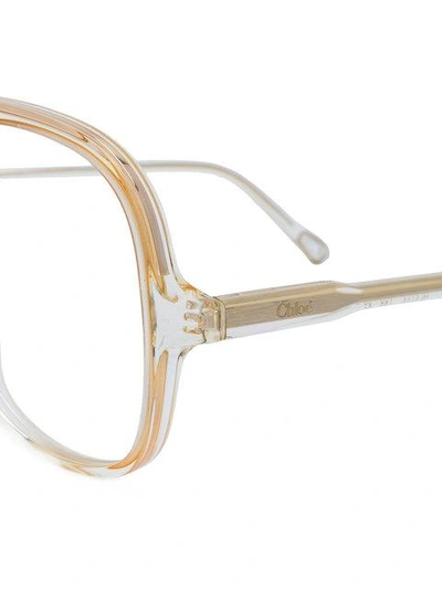 Shop Chloé Square Frame Glasses In Yellow