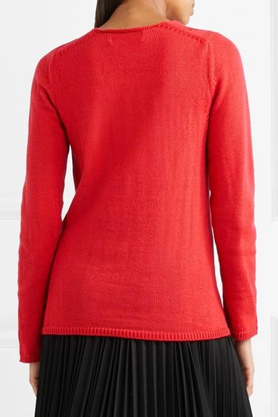 Shop Comme Des Garcons Girl Distressed Knitted Sweater