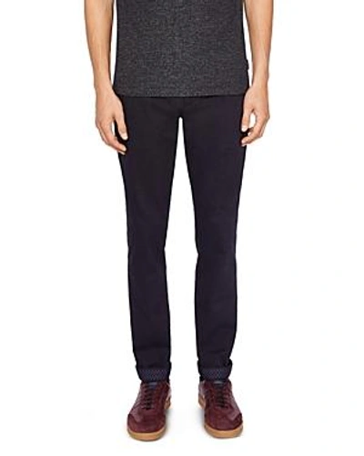 Shop Ted Baker Maxchi Slim Fit Textured Dress Pants In Charcoal