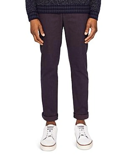 Shop Ted Baker Maxchi Slim Fit Textured Dress Pants In Purple