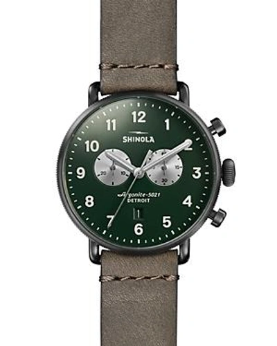 Shop Shinola Canfield Chronograph Watch, 43mm In Green