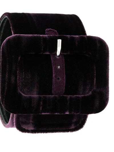 Shop Attico Belt Buckle Cuff Bracelet In Purple