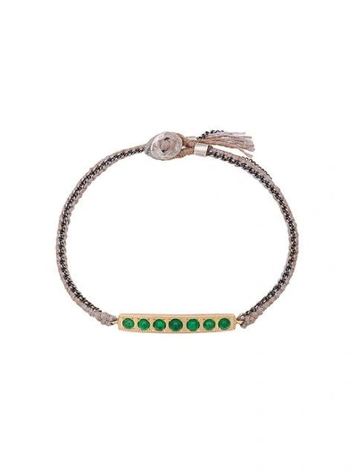 Shop Brooke Gregson 14kt Gold 7 Emerald Bar Bracelet In Neutrals