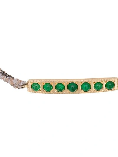 Shop Brooke Gregson 14kt Gold 7 Emerald Bar Bracelet In Neutrals