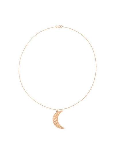 Shop Brooke Gregson Mixed Diamond Crescent Necklace In Metallic