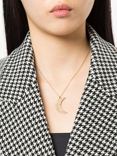 Shop Brooke Gregson Mixed Diamond Crescent Necklace In Metallic