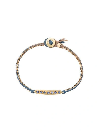 Shop Brooke Gregson 18kt Gold 7 Blue Sapphire Bar Bracelet