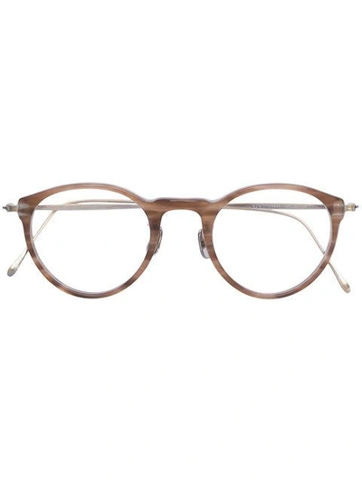 Shop Eyevan7285 Marbled Round Frame Glasses