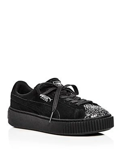 Puma Women's Suede Platform Crushed Gem Casual Trainers From Finish Line In  Black | ModeSens