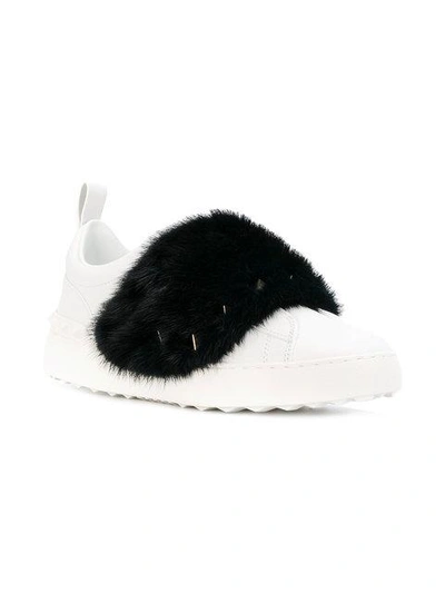 Shop Valentino Garavani Mink Fur Sneakers