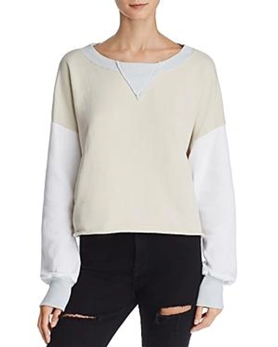 Shop Wildfox True Love Color-block Sweatshirt In Gray Swan