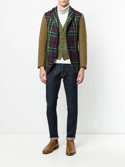 Shop Fortela Tailored Waistcoat In Green