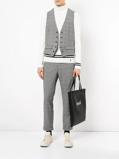 Shop Loveless Plaid Tailored Waistcoat - Grey