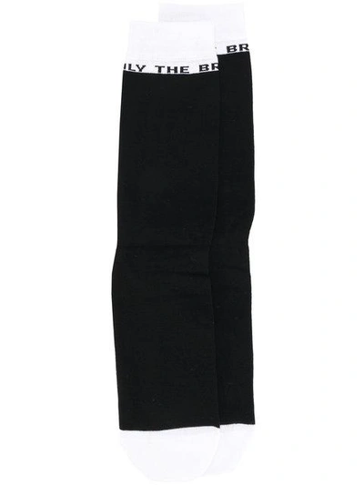 Shop Diesel Logo Print Socks In Black