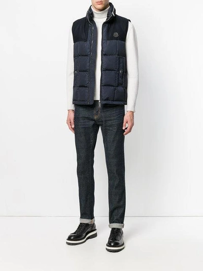 Shop Moncler Gui Gilet - Blue