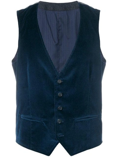 Shop Weber + Weber Single Breasted Waistcoat In Blue