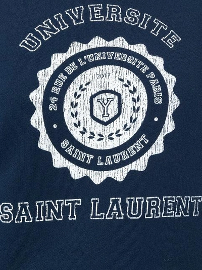 Shop Saint Laurent Logo Patch Sweater - Blue