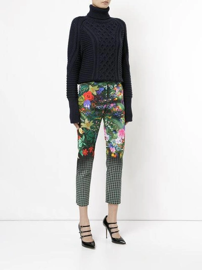 Shop Mary Katrantzou Rose Garden Print Trousers In Multicolour