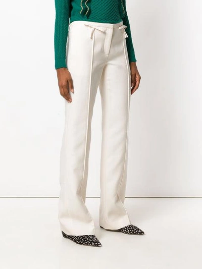 Shop Valentino Bow Detailed Palazzo Pant In Neutrals