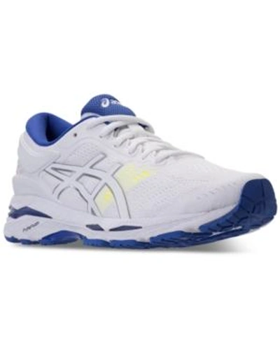 Shop Asics Women's Gel-kayano 24 Running Sneakers From Finish Line In White/blue Purple/safety