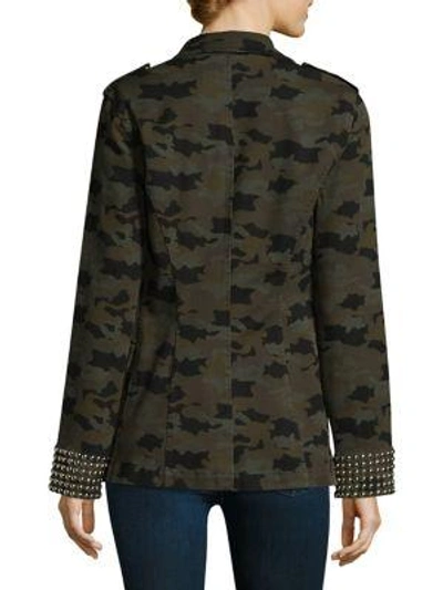 Shop L Agence Cromwell Studded Camo Military Jacket In Camo Multi