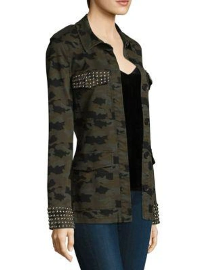 Shop L Agence Cromwell Studded Camo Military Jacket In Camo Multi