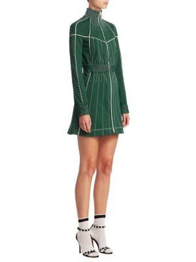 Shop Valentino Athleisure Zip Mini Dress In Green