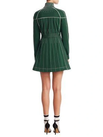 Shop Valentino Athleisure Zip Mini Dress In Green
