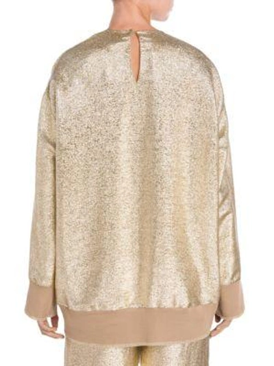 Shop Stella Mccartney Metallic Lurex Sweatshirt In Gold