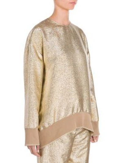 Shop Stella Mccartney Metallic Lurex Sweatshirt In Gold