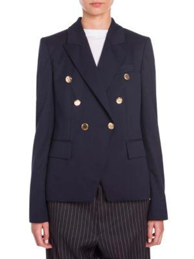 Shop Stella Mccartney Double-breasted Blazer In Navy