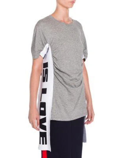 Shop Stella Mccartney Elastic Side Tee In Grey