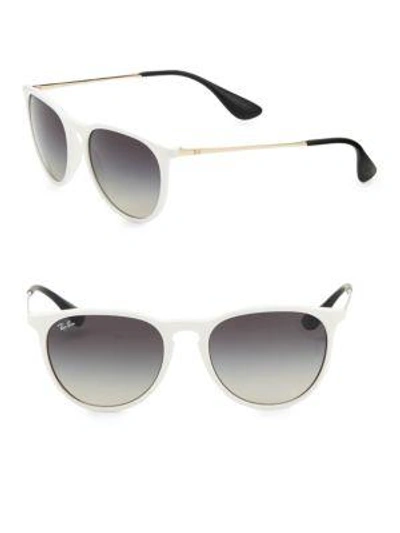 Shop Ray Ban 54mm Vintage-inspired Round Sunglasses In White Red