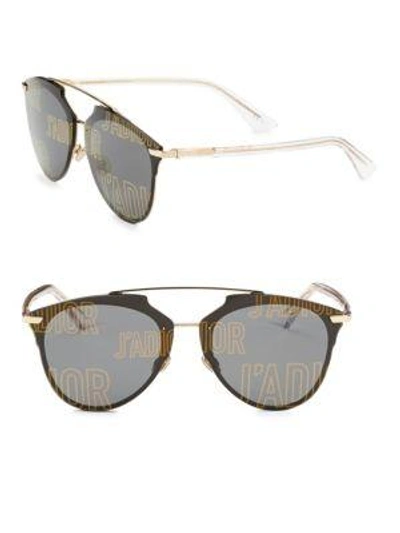 Shop Dior Reflected Prism 63mm Mirrored Modified Pantos Sunglasses In Rose Gold