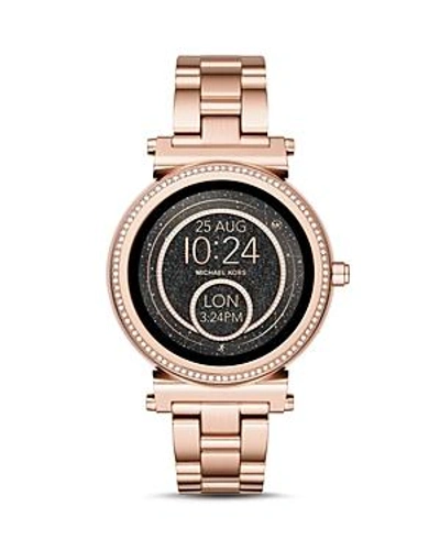 Shop Michael Kors Sofie Touchscreen Smartwatch, 42mm In Black/rose