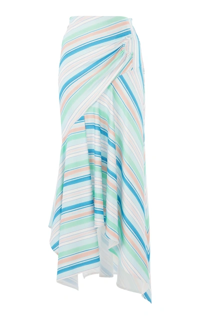 Shop Peter Pilotto Striped Jersey Wrap Skirt