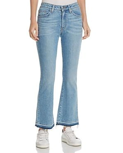 Shop Derek Lam 10 Crosby Gia Mid-rise Cropped Flare Jeans In Light Wash