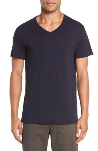 Shop Vince Slub V-neck T-shirt In Coastal Blue
